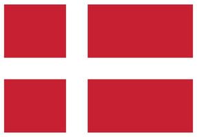 nationell flagga av Danmark - platt Färg ikon. vektor