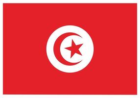 nationell flagga av tunisien - platt Färg ikon. vektor