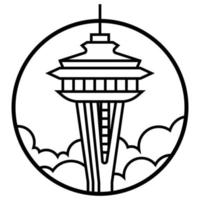 värld känd byggnad - seattle vektor