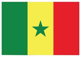 nationell flagga av senegal - platt Färg ikon. vektor