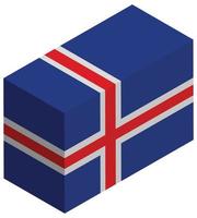 Nationalflagge von Island - isometrische 3D-Darstellung. vektor