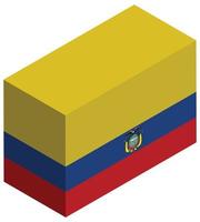 Nationalflagge von Ecuador - isometrische 3D-Darstellung. vektor