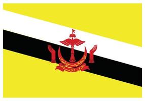 nationell flagga av brunei - platt Färg ikon. vektor