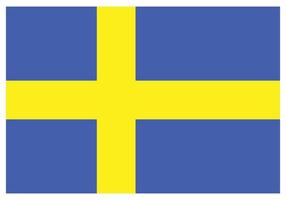 nationell flagga av Sverige - platt Färg ikon. vektor