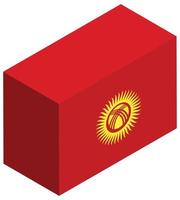 nationell flagga av kyrgyzstan - isometrisk 3d tolkning. vektor