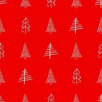 sömlös mönster med hand dragen jul träd. skissat granar. vinter- Semester klotter element. vektor illustration