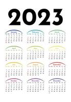 kalender för 2023 isolerat på en vit bakgrund vektor