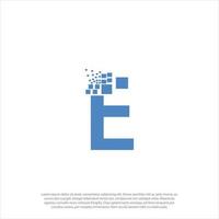 första brev e pixel logotyp - digital monogram vektor mall - första logotyp ikon och symbol design illustration