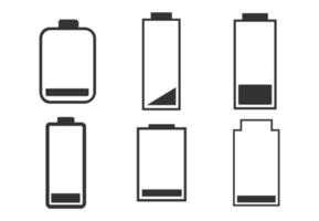 en uppsättning av batterier med låg avgift indikatorer. vektor illustration