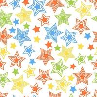 Nahtloses buntes Sternenmuster für Gewebe und Postkarten. trendiger hipster moderner farbhintergrund. Vektor-Illustration vektor