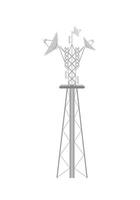 Funkturm-Symbol im Cartoon-Stil auf weißem Hintergrund vektor