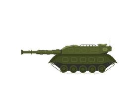 grüner militärischer panzer, schwere spezialmaschinen, gepanzertes kampffahrzeug, flache vektorillustration des kriegstransports vektor