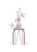 Funkturm-Symbol im Cartoon-Stil auf weißem Hintergrund. Vektor-Illustration vektor