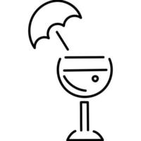 Margarita-Cocktail schwarz auf weißem Hintergrund vektor
