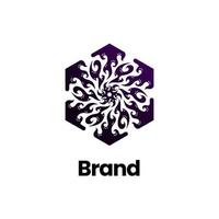 brand blomma logotyp. blommig prydnad logotyp design. abstrakt prydnad blomma logotyp. mandala logotyp. svart brand logotyp. vektor