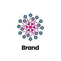Zierblumen-Logo. florales Ornament-Logo-Design. Mandala-Logo. abstrakte Schönheit Blumen-Logo-Design. vektor