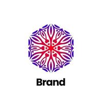 florales Ornament-Logo-Design. luxuslogo für immobilien, hotel. abstraktes ornamentblumenlogo. Mandala-Logo. vektor