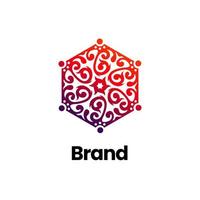 abstraktes ornamentblumenlogo. florales Ornament-Logo-Design. Mandala-Logo. luxuslogo für immobilien, hotel. vektor