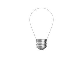 3d transparent ljus Glödlampa ikon. tecknad serie stil minimal. aning, lösning, företag, strategi begrepp. vektor