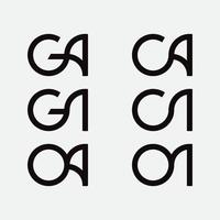 ga-Buchstaben-Logo, ca-Buchstaben-Logo, oa-Buchstaben-Logo vektor