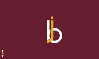 alphabet buchstaben initialen monogramm logo bj, jb, b und j vektor