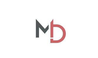 alphabet buchstaben initialen monogramm logo md, dm, m und d vektor