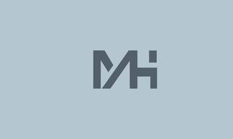 alfabetet bokstäver initialer monogram logotyp mh, hm, m och h vektor