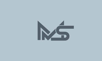 alfabetet bokstäver initialer monogram logotyp ms, sm, m och s vektor