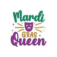 mardi gras drottning t skjorta design vektor