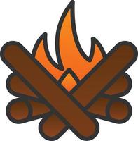 Lagerfeuer-Vektor-Icon-Design vektor