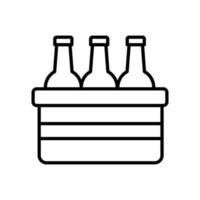 Vektor-Umrisssymbol für Bierflaschen mit Hintergrundstilillustration. Camping- und Outdoor-Symbol eps 10-Datei vektor