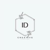 id Beauty Vector Initial Logo Art, Handschrift Logo der Erstunterschrift, Hochzeit, Mode, Schmuck, Boutique, Blumen und Pflanzen mit kreativer Vorlage für jedes Unternehmen oder Geschäft.