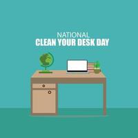 Vektorgrafik des National Clean Your Desk Day. schlichtes und elegantes Design vektor