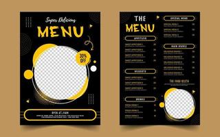 modern restaurang meny och mat flygblad design mall vektor