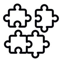 Puzzle-Runterschaltsymbol-Umrissvektor. Menschen Arbeit vektor