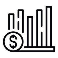 Gelddiagramm-Symbol-Umrissvektor. finanzielle Bildung vektor