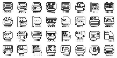 Handtrockner-Symbole setzen Umrissvektor. Waschraum Badezimmer vektor