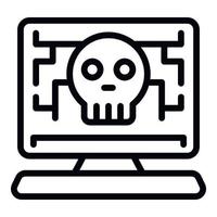 Cyber-Kriminalität Symbol Umrissvektor. Datenhacker vektor