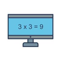 matematik i dator vektor ikon