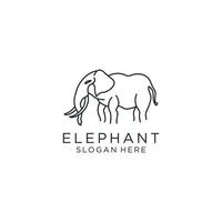 Elefant-Logo-Icon-Design-Vorlage flacher Vektor