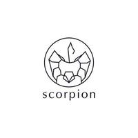 Skorpion-Logo-Icon-Design-Vorlage flacher Vektor