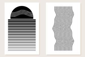 abstrakt minimalistisk svart och vit svartvit tapet affisch mönster bakgrund grafisk konst mall vektor