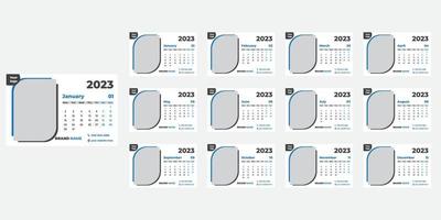ny år skrivbord kalender 2023 design mall vektor