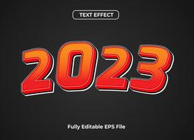 ny år 2023 text effekt design i vektor