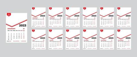 ny år kalender 2023 design mall vektor