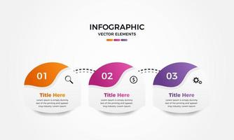 professionell steg företag infographic mall, tre steg modern infographic element för din företag vektor