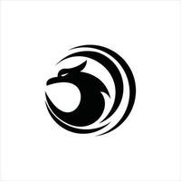 Phoenix-Logo-Vektor einfaches tribal abstraktes Silhouette-Vogelkopf-Designelement vektor