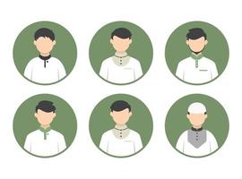 profil ikon platt illustration samling med moslem begrepp vektor
