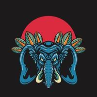 Retro blaue Elefant-Vektor-Illustration vektor