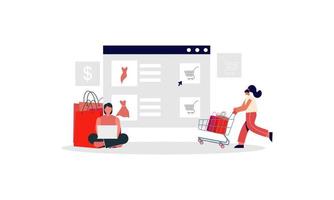 konzeptillustration der e-commerce-webseite vektor
